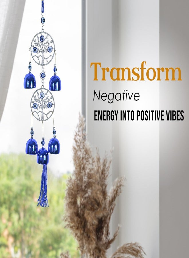 ZAICUS 5-Bell Evil Eye Wind Chime - Protective Charm for Good Luck, Positive Energy, and Harmony, Decorative Hanging for Indoor & Outdoor Spaces, Ideal Gift for Loved Ones - Image 3